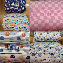 Load image into Gallery viewer, Navy & white gingham Nap Mat