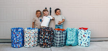 Load image into Gallery viewer, Navy plaid w orange detail
