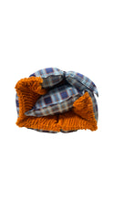 Load image into Gallery viewer, Navy plaid w orange detail
