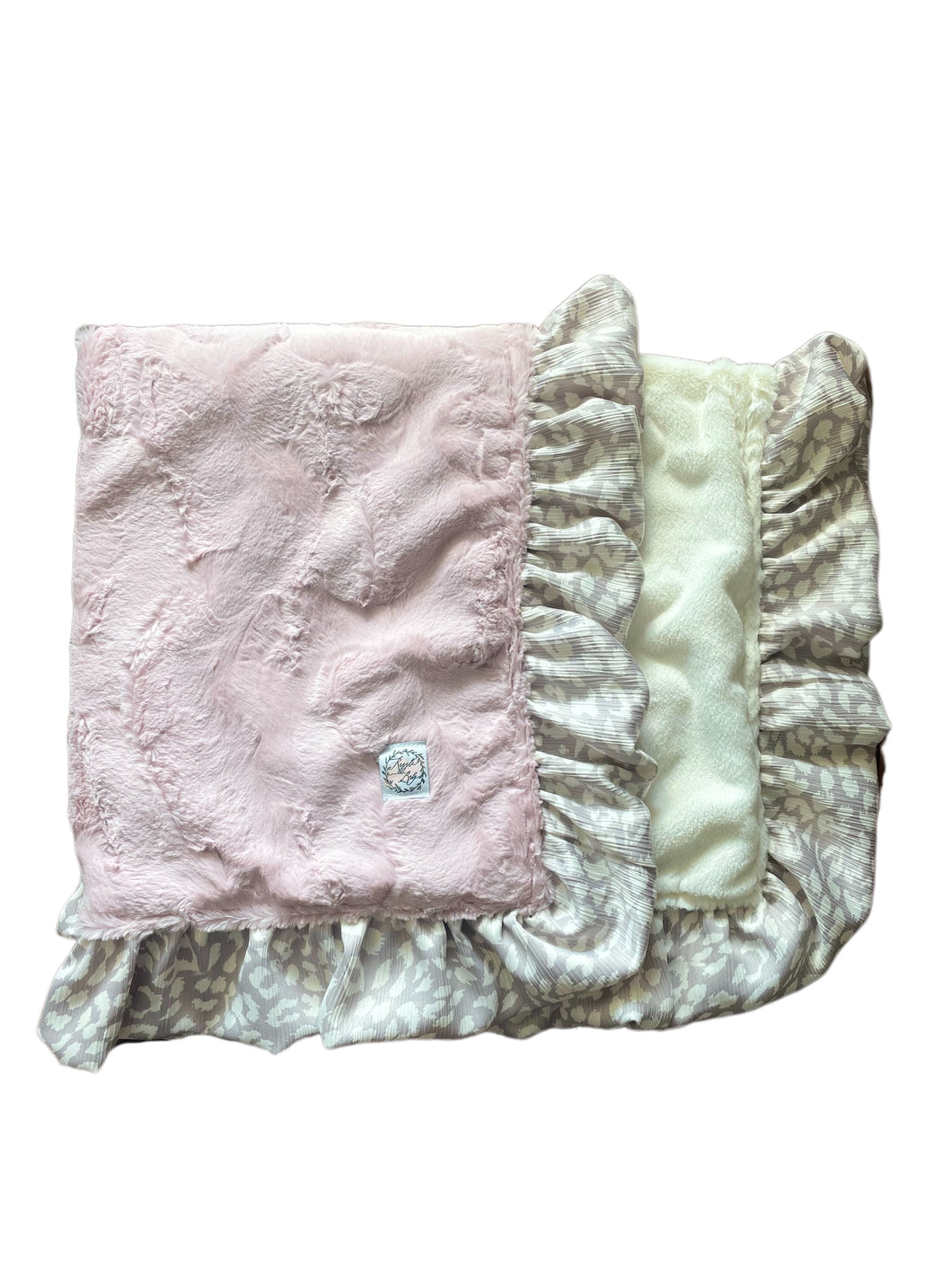 Blush Hide & grey leopard trim