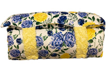 Load image into Gallery viewer, Blue &amp; Yellow Flowers- all minky
